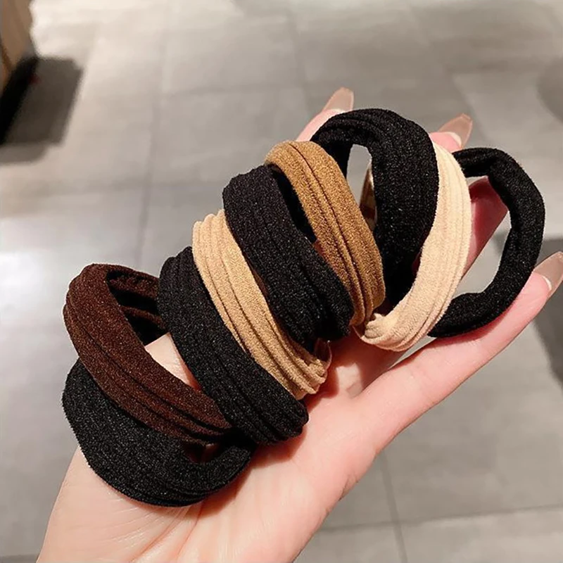 10 шт. высокоэластичная бесшовная веревка для волос женщин и девочек прочный