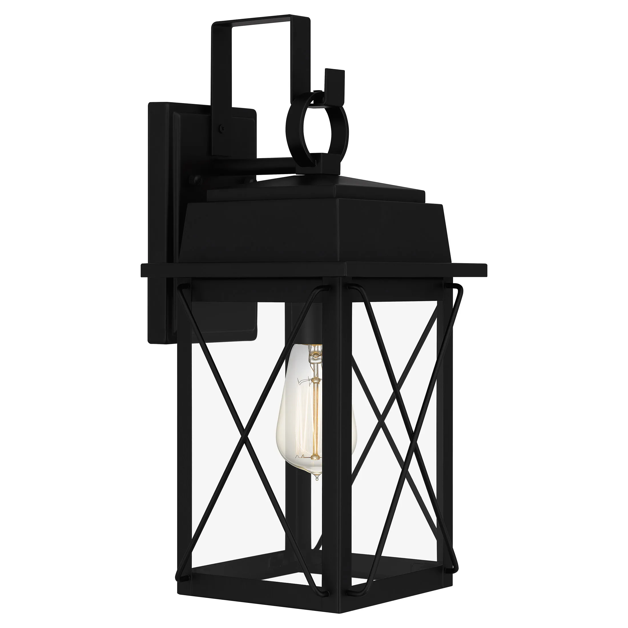 Aubrie 1-Light Matte Black Outdoor Wall Lantern