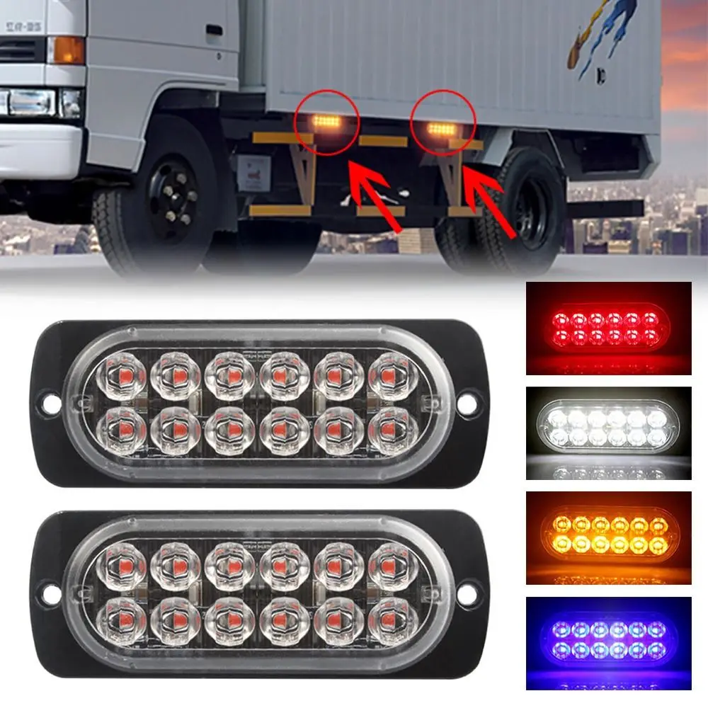 

Super Bright Signal Light 12V 24V 12LED Auto Car External Lights LED Side Marker Indicator Light Warning Tail Light