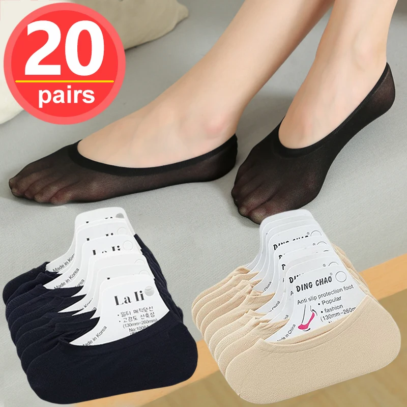 

20Pairs=40Pcs Women Sock Slippers Invisible Socks Women Footsies Shoe No Show Socks for Women Girls Summer Socks Boat Socks