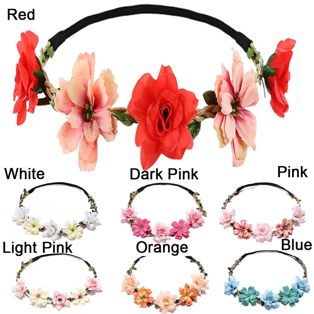 Искусственные цветы короны пляжные свадебные аксессуары цветочные венки для