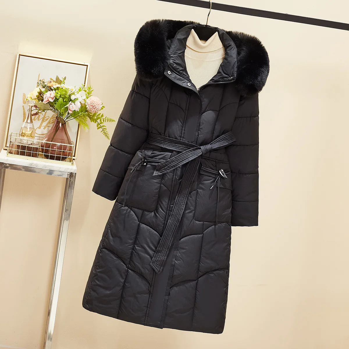 Женское пуховое пальто с хлопковой подкладкой популярная новинка 2024 зимняя