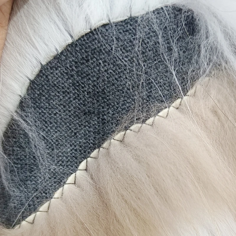 100% Real Silver Fox Fur Classic Coat Knitted Lining  Coat Fashion Fur Jacket Stripe Style Clothing Autumn Winter Women's Top