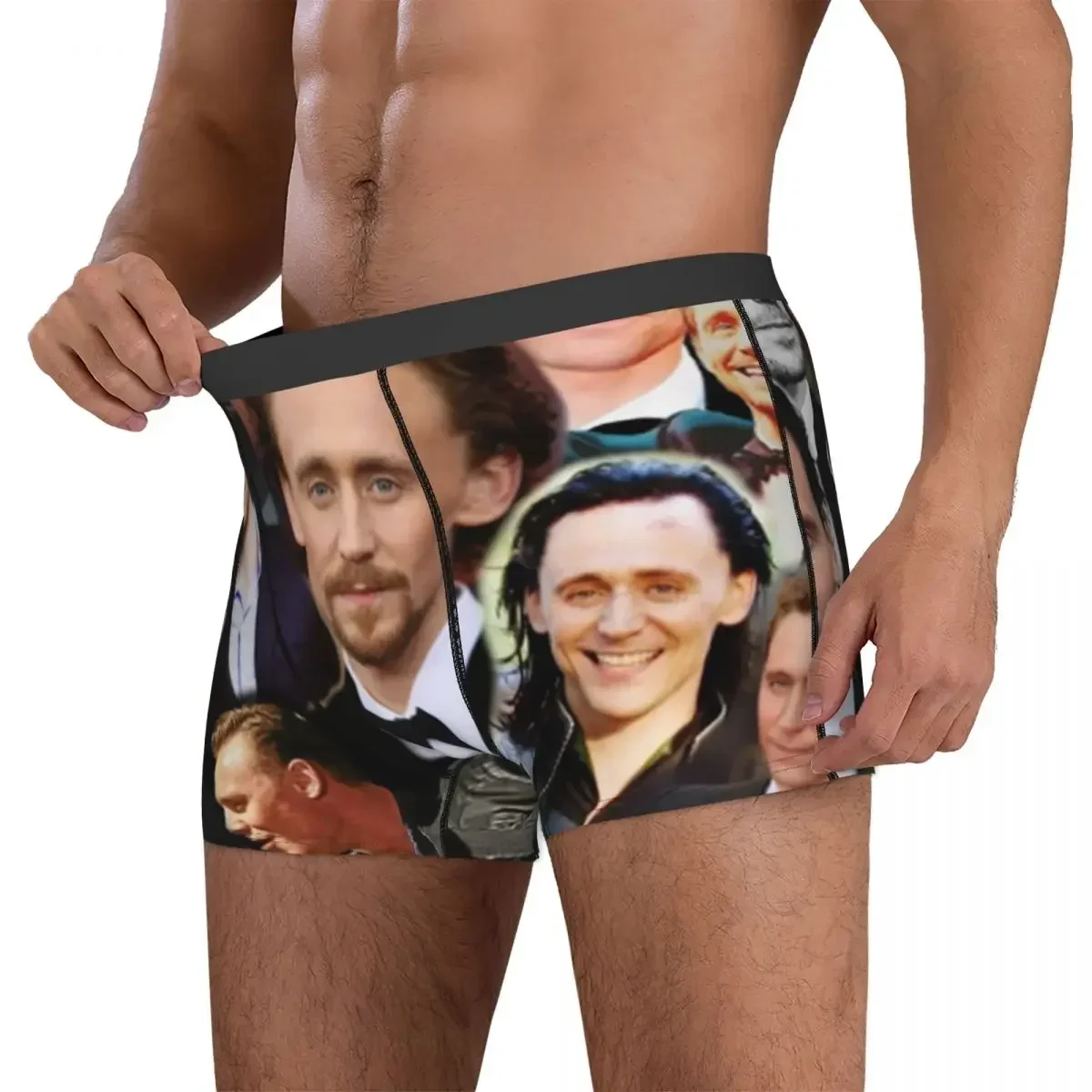 Трусы-боксеры шорты Tom Hiddleston трусики с фотоколлажем мужское дышащее нижнее белье