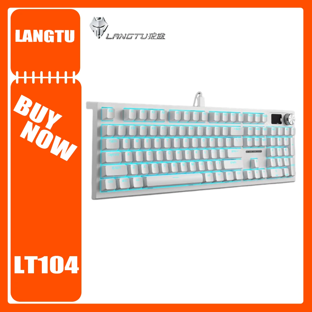 Langtu Lt104 Механическая клавиатура 2 4G Беспроводная Bluetooth HotSwap 104-клавишная RGB