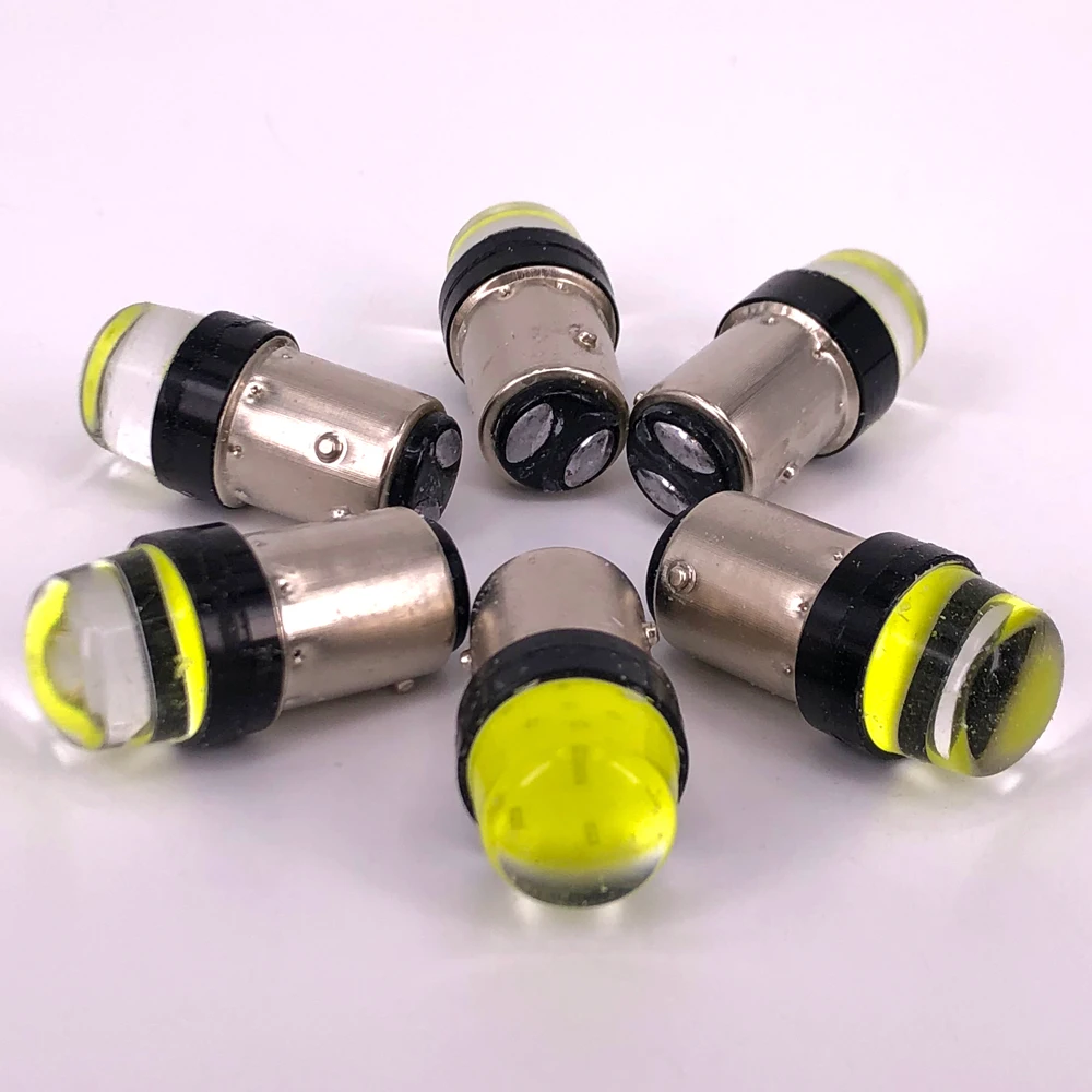 30 шт. автостайлинг 12 В S25 1 светодиод 1157 стробоскоп BA15D COB Кристальные огни силиконовый материал белый красный