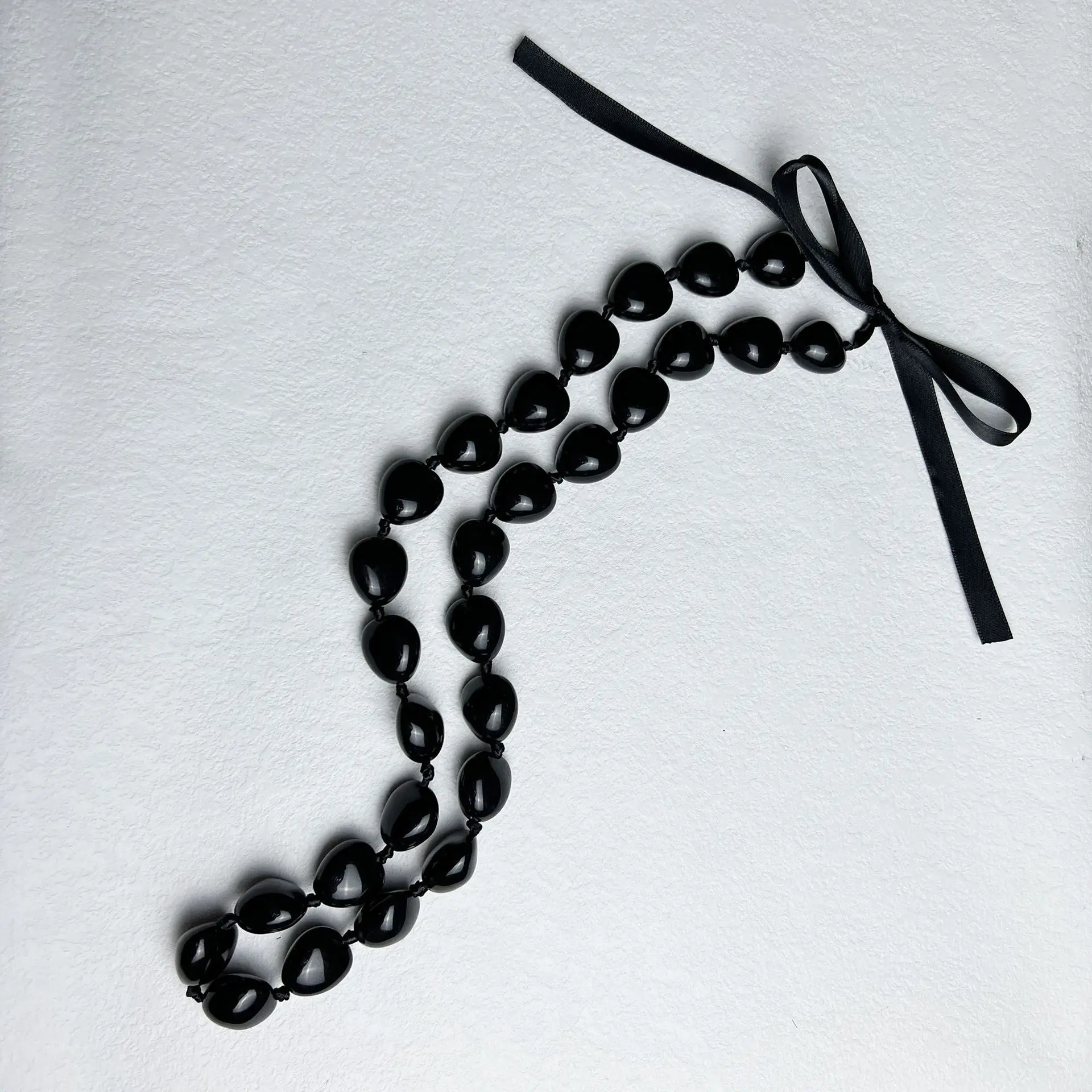 Graduation Kukui Nuts Lei Necklace Kukui Nut Lei Hawaiian Necklace for Women - Black Class of 2023 Graduation Gift Accessories