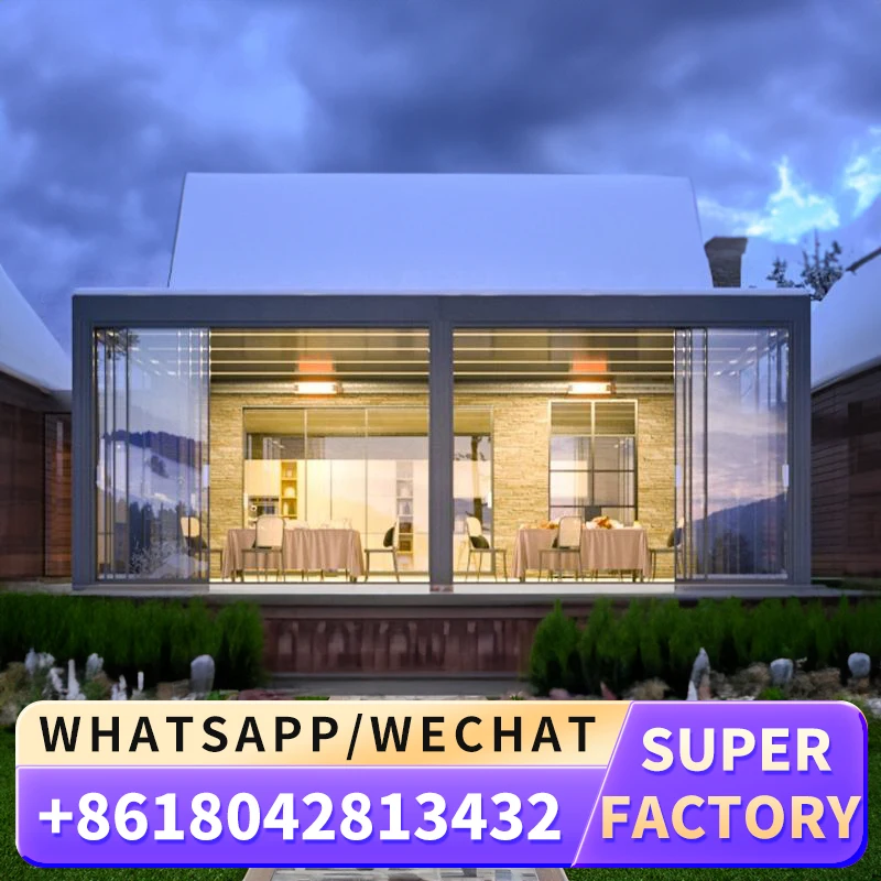 Алюминиевая беседка Gumei Китай наружная со стеклянными раздвижными дверями и