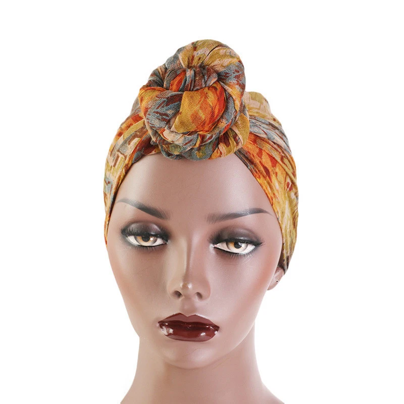 

women head scarf turban caps trendy printed hijab bonnet Bohemian ethnic inner hijabs for cap muslim headdress
