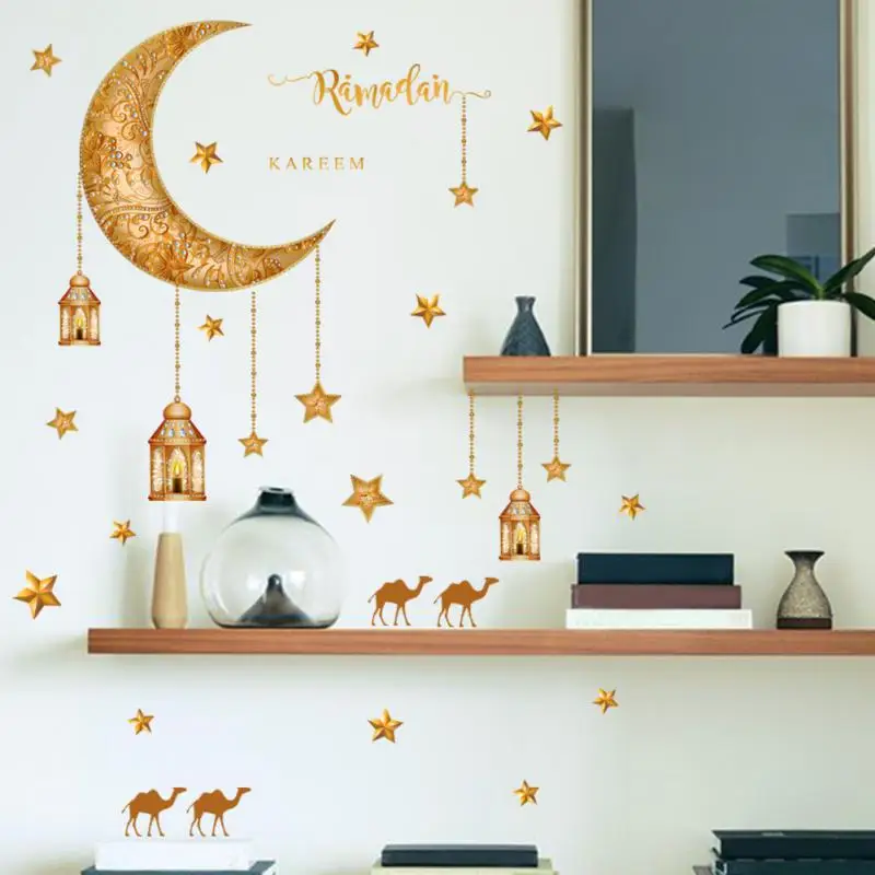 

Moon Star Home Wall Decals Bedroom Living Room Islam Muslim Party Favors Wall Stickers Eid Mubarak 2023 Wall Decals Sticker Hot