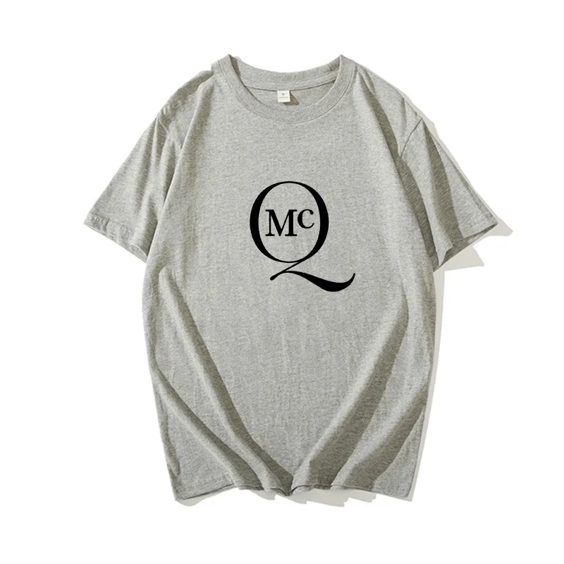 

MCQ Unisex Tees Men's and Women's Letter Printed Round Neck Short Sleeve All-match T-shirt S-4XL