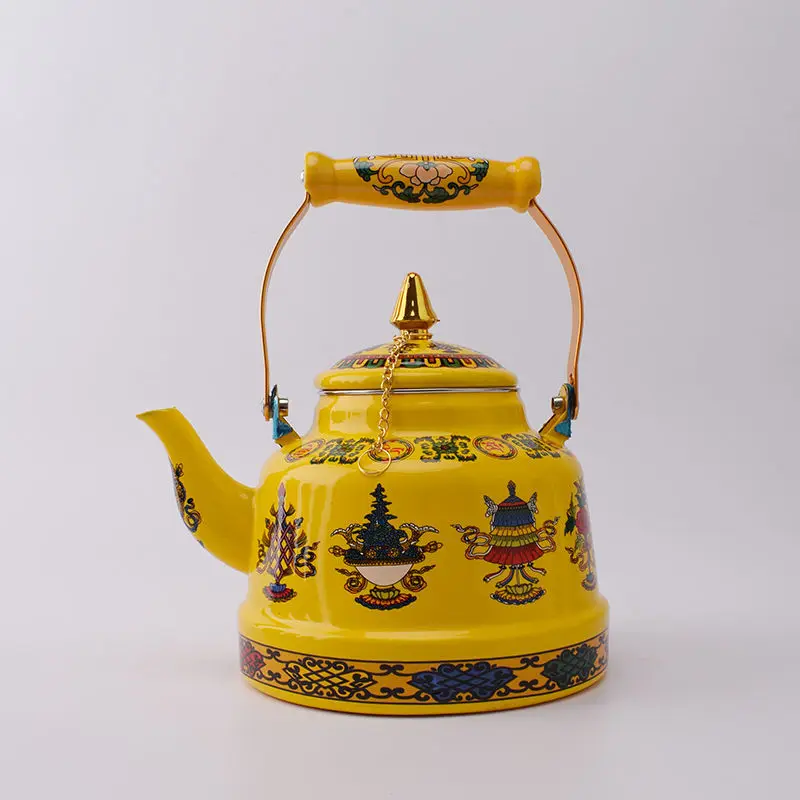 

Tourist Tea Enameled Kettle with Whistle Teapots To Boil Water Portable Kettle Induction Cooker Samovar Chaleira Apito Tea Pot