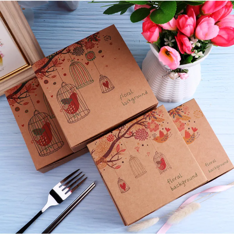 

Vintage 20Pcs Handmade Baking Cake Boxes and Packaging Gift Cases For 50g 4/6cup Cake Moon Containing Mooncake Packaging Box
