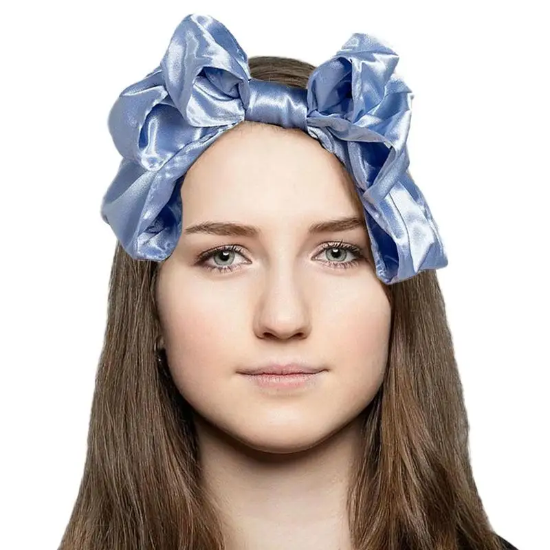 

Barrette Hair Bands Fashion Solid Color Satin Handbands Multifunctional Sweet Bowknot Headband Comfortable French Maid Hair