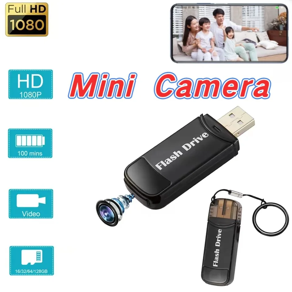 

U-disk Mini Camera with Invisible Lens Body USB Disk Mini Camera for Meeting Recording Outdoor Interview and Evidence Collection