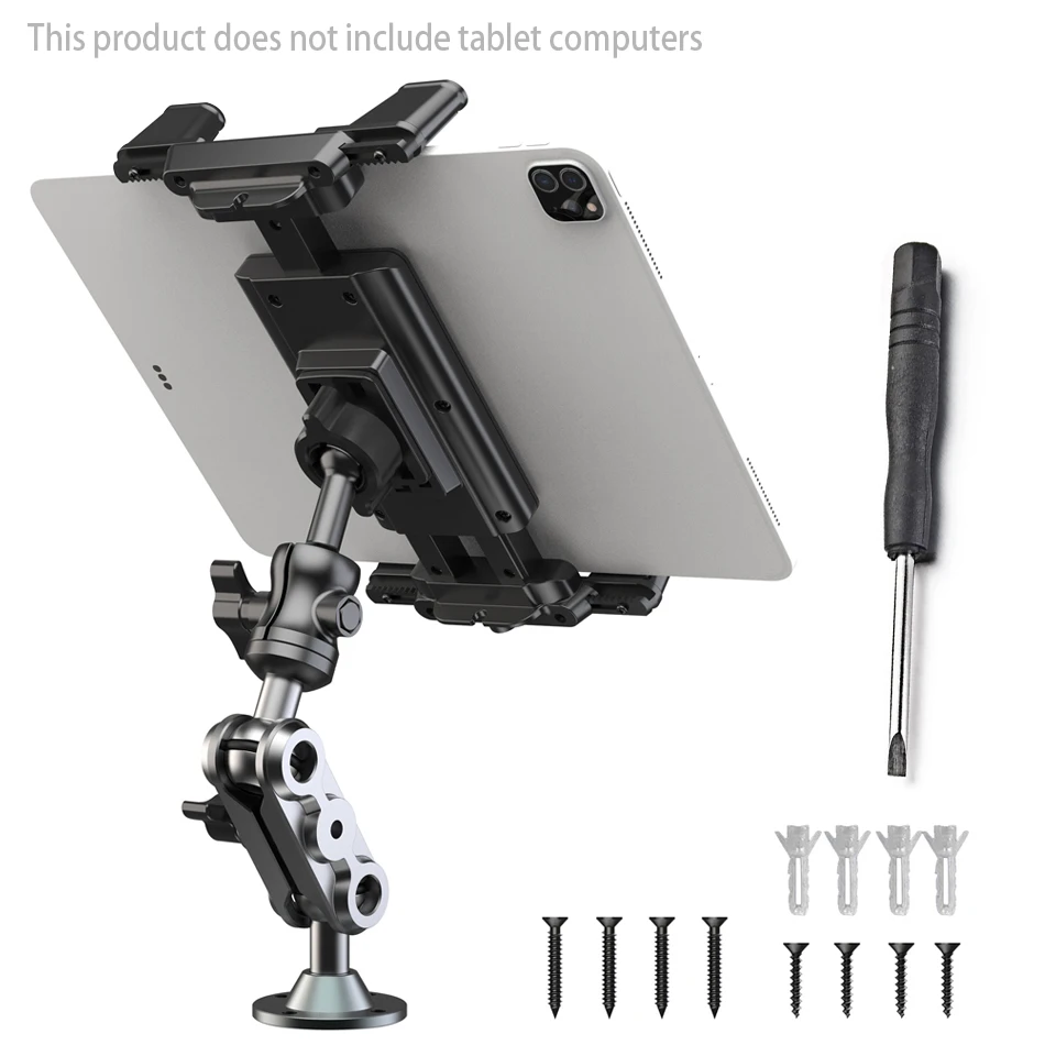 

Автомобильный держатель для телефона, алюминиевый сверхмощный держатель для дрели, держатель для планшета, автомобильное крепление на приборной панели 360° ° Регулируемая 2-ступенчатая подставка для iPad с диагональю 4,7–13 дюймов