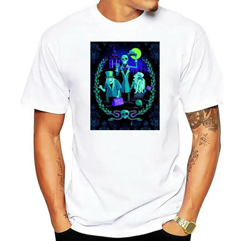 

Новая мужская и женская черная футболка с изображением дома с привидениями