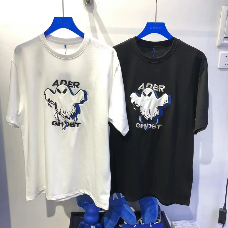 

Adererror Embroidery Ghost T Shirt Casual MEN WOMEN Best Quality ADERERROR High Street Summer T-shirt Tops Tee