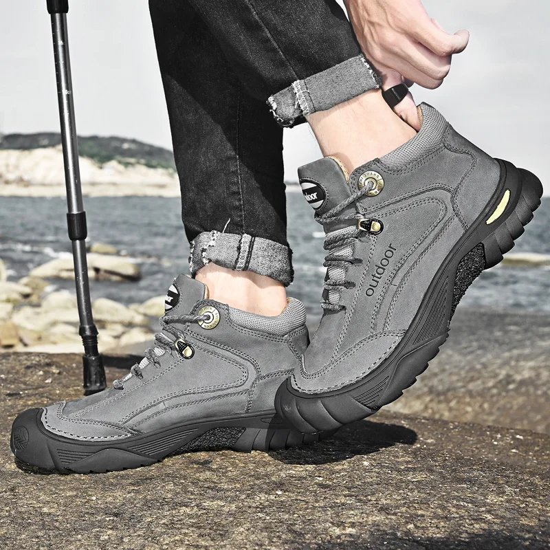 Xiaomi SALUDAS Genuine Leather Men's Shoes Outdoor Waterproof  Hiking Shoes Luxury Leather Boots Fur Winter Casual Sneakers Male