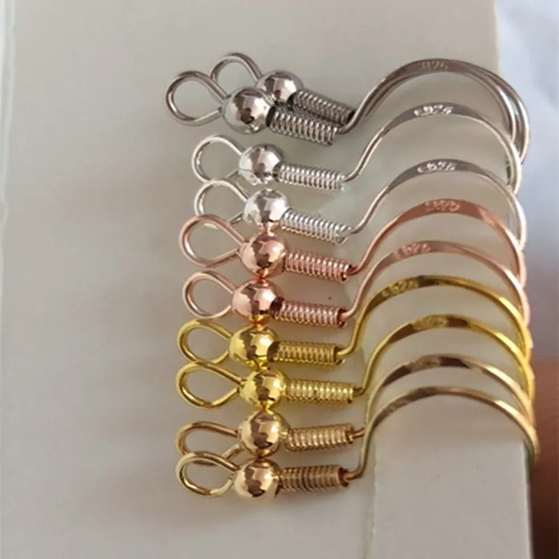 

50pcs 925 Silver Plated Copper DIY Earring Findings Clasps Hooks DIY Jewelry Making Accessories Multicolor Hook Earwire