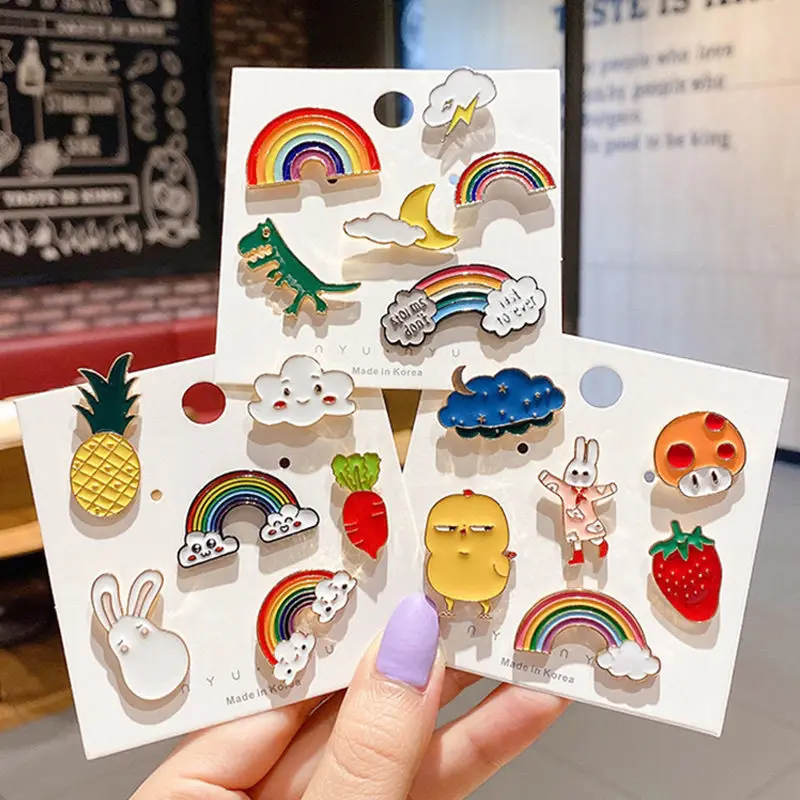 

INS Tide Personalized Badge 20/30pcs Cute Cartoon Random Badges Pins Accessories Clothes Metal Small Jewelry Pins For Backpacks