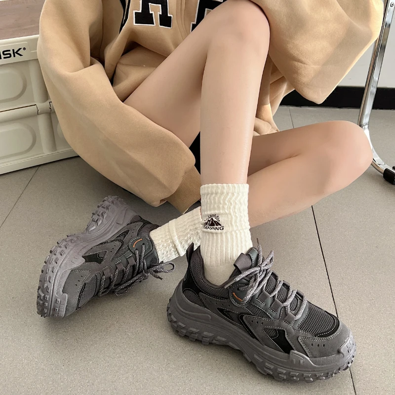 

2023 Woman Thick Soled Heightening Shoes, Women's New Autumn and Winter Online Popular Light and Versatile Student Sports Shoes