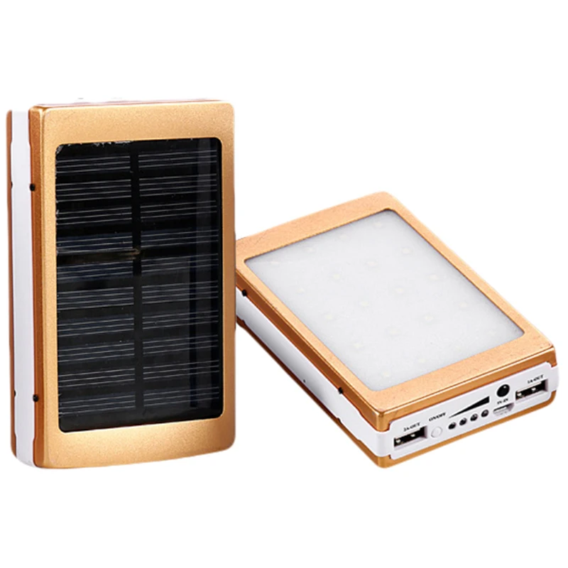 

20000mah Solar LED Dual USB Empty Box Case for Power Bank No Battery New