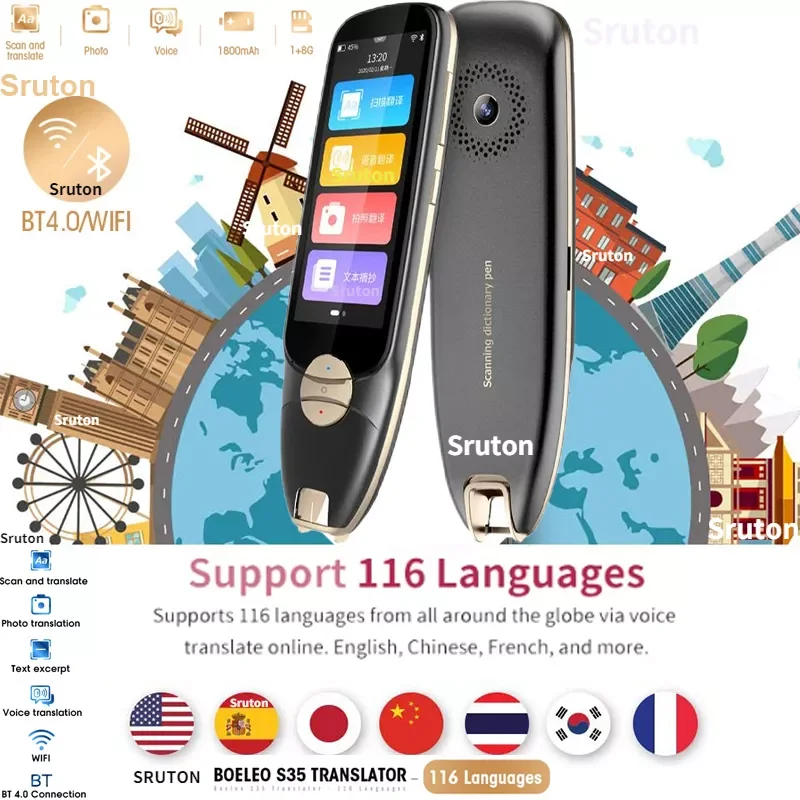

New New Smart Voice Translator Offline 116 Language Simultaneous Translation Pen Artifact Voice Business Travel Abroad Scanning