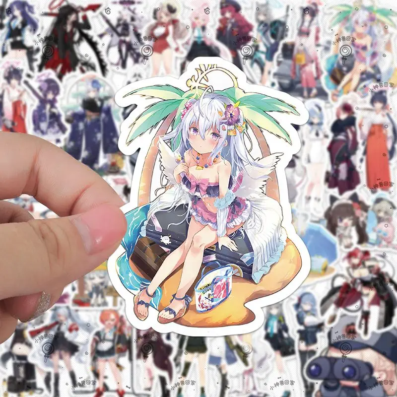 

Стикер водостойкий в стиле аниме синий архив, 53 шт.