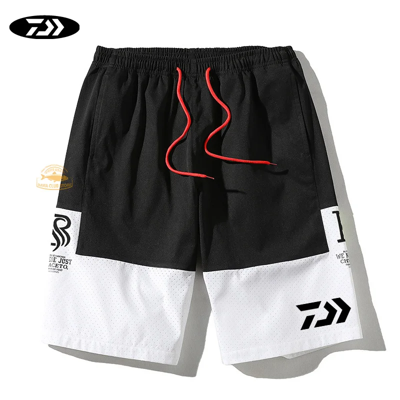

Повседневные Дышащие шорты Daiwa с цветными блоками, быстросохнущие летние мужские штаны для бега, уличные шорты для рыбалки, пляжные брюки