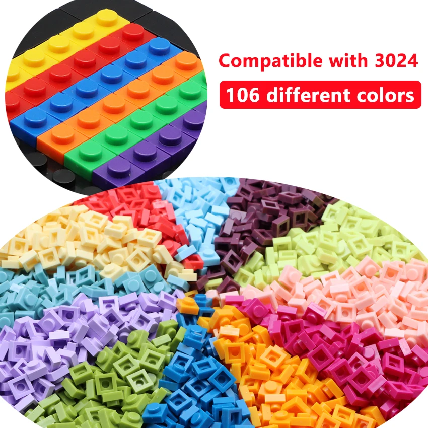 

DIY Pixel Art Building Blocks 1x1 Square Bricks Bulk Thin Figures Bricks Compatible With 3024 Assemble Toys Gift for Children