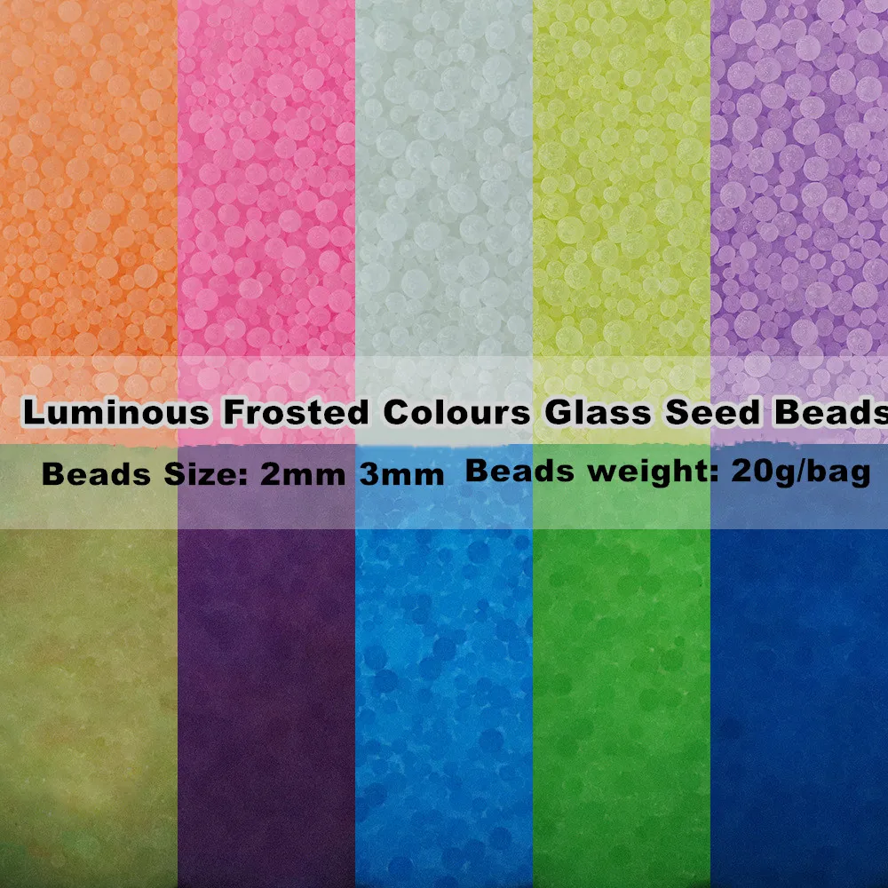 Матовые светящиеся бусины, 10 г/пакет, 2 мм, 3 мм, незакрепленные бусины для изготовления украшений «сделай сам», ожерелий, браслетов, серег Матовые светящиеся бусины, 10 г/пакет, 2 мм, 3 мм, незакрепленные бусины для изготовления украшений «сделай сам», ожерелий, браслетов, серег