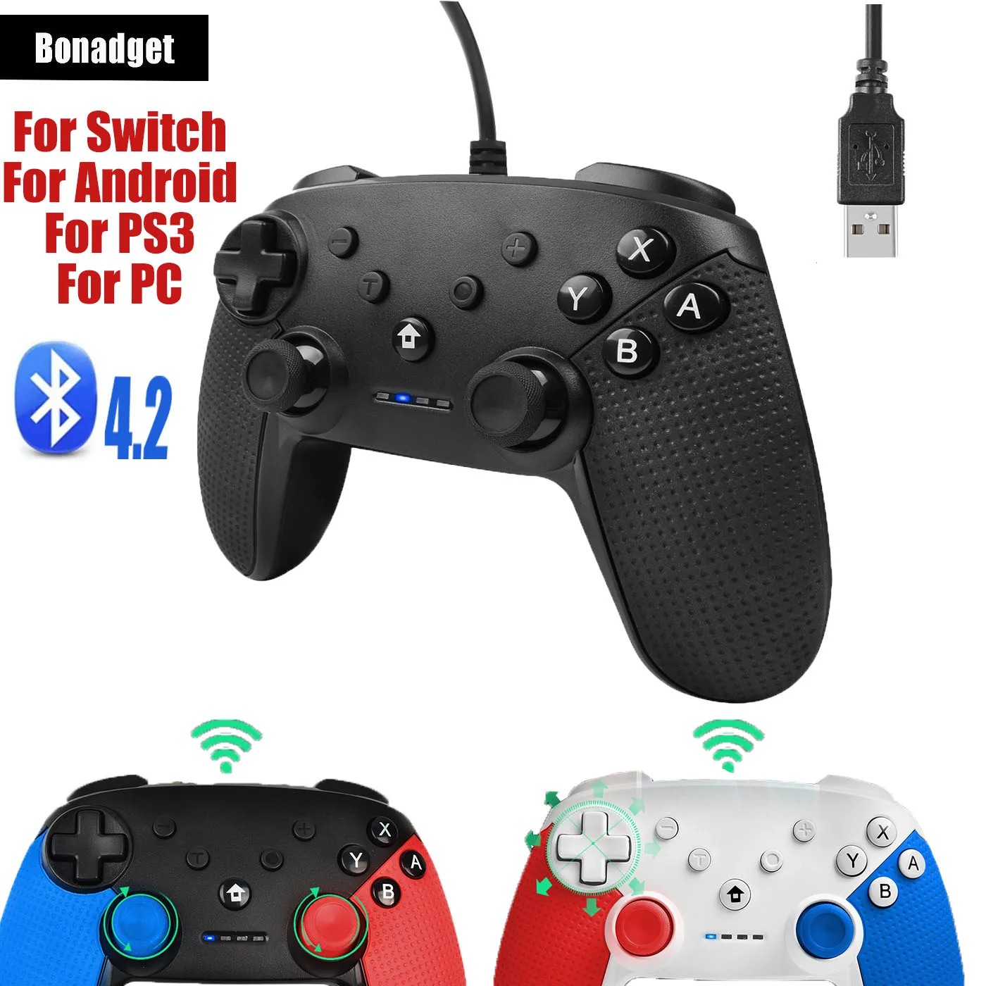 

Беспроводной/проводной игровой контроллер для коммутатора/PS3/ПК/Android ТВ-приставки, смартфона, планшета, джойстик, Игровой манипулятор, геймпад