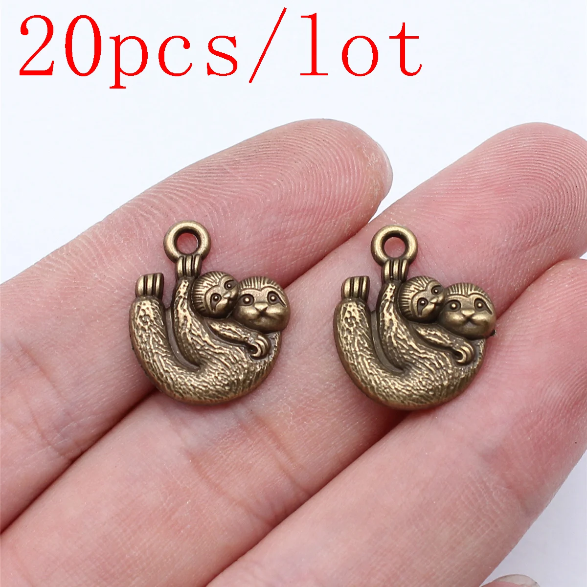 

20pcs Sloth Charms Earrings Materials Jewelry Making Supplies 18x15mm Antique Bronze Color