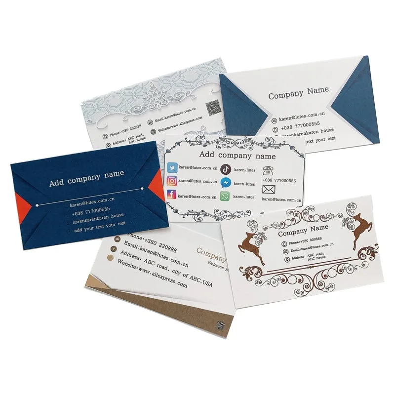 100 шт. индивидуальная визитная карточка односторонняя белая бумага коричневая