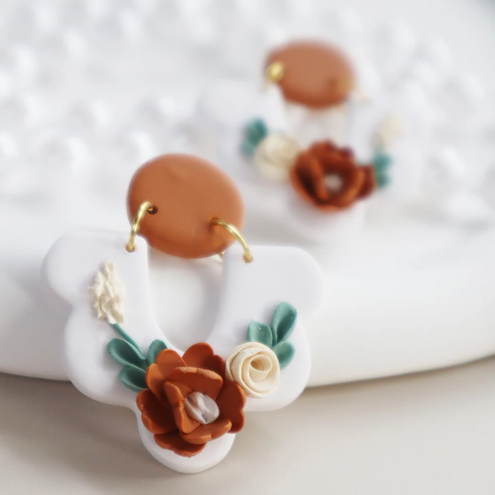 Серьги-подвески из полимерной глины для женщин и девушек