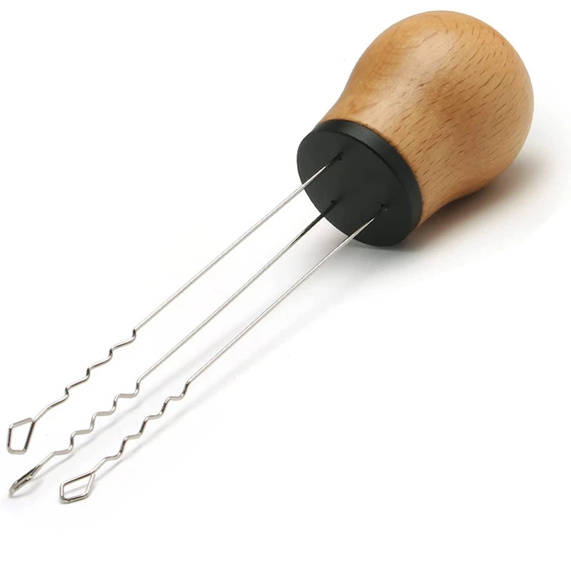 

Needle Espresso Coffee Stirrer, Stirring Tool For Coffee Distribution Powder Handle Professional Barista Beechwood