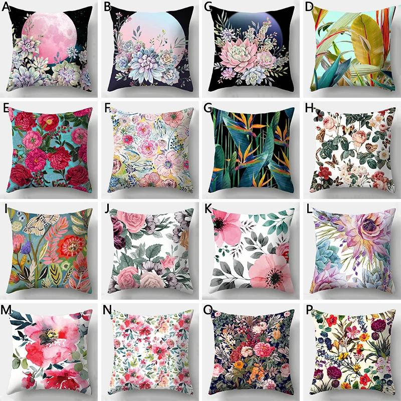 

4pcs/set Colorful Flower Cushion Sunflower Rose Dandelion Decorative Pillows Decoration Pillowcase For Car Home Office