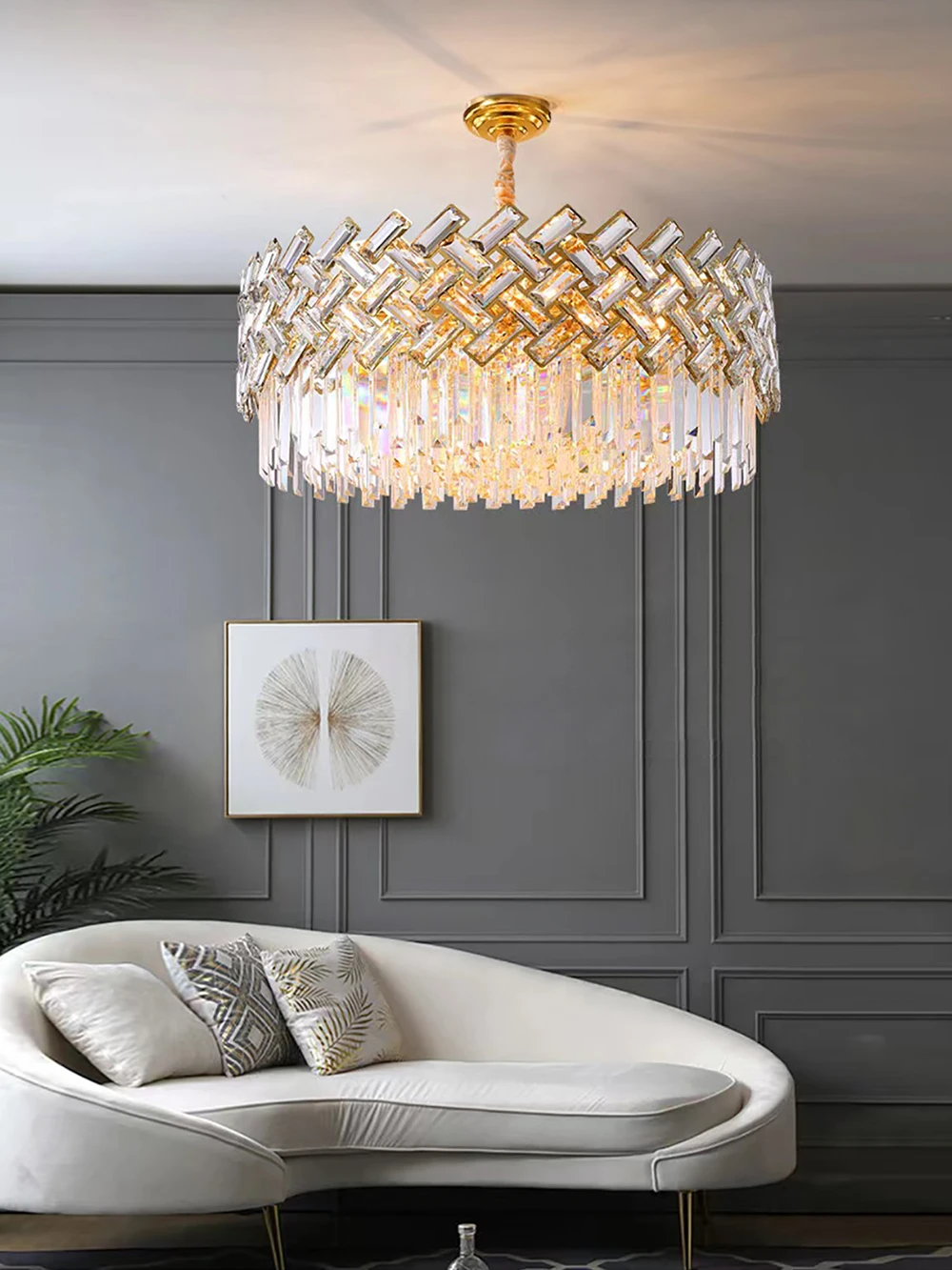 

Chandelier Modern Luxury LED Crystal Hanging Ceiling Lamp Indoor Holder Suspension Interior Light Fixtures for Dinning Table