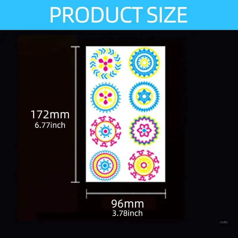 Набор для татуировки Glow Party 20 листов УФ-реактивной временной захватывающих