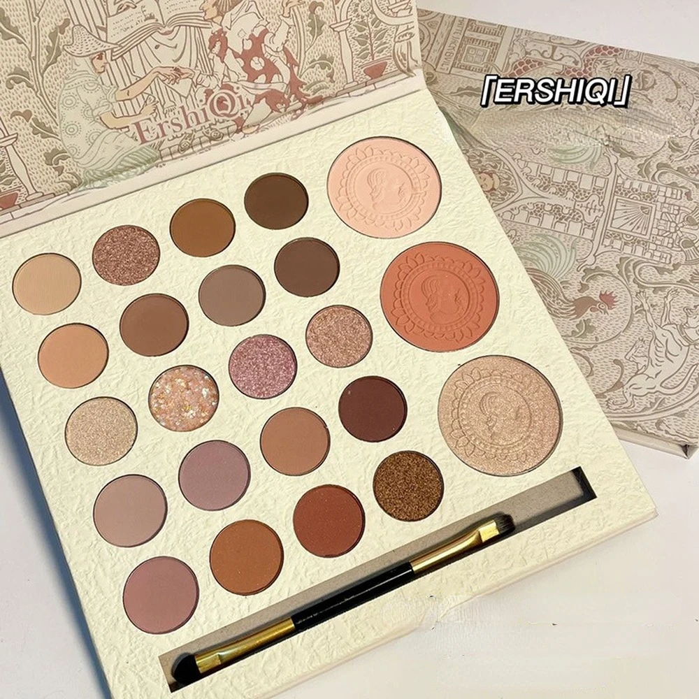

ErshiQi's New 23-color Eyeshadow Palette for Beginners Pearlescent Matte Easy Makeup Does Not Fly Powder Natural Eye Makeup