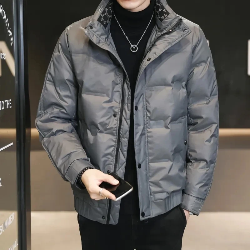 

2022 Winter Warm Men Down Jacket Coat Casual Parka Solid Color White Duck Down Jackets Winter Warm Casual Coat Mens Clothing 5XL
