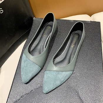Leather suede ballet flats - купить недорого | AliExpress