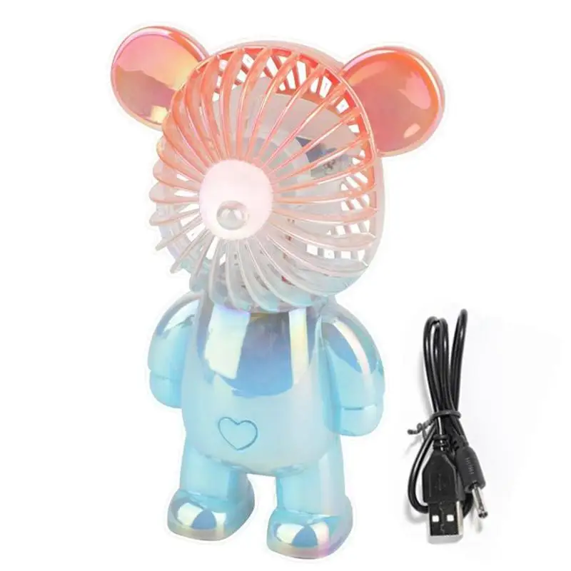 

Violent Bear Electric Fan Mini Portable Fan USB Rechargeable Cooling Handheld Colorful Fan Three Speed Adjust Ventilador