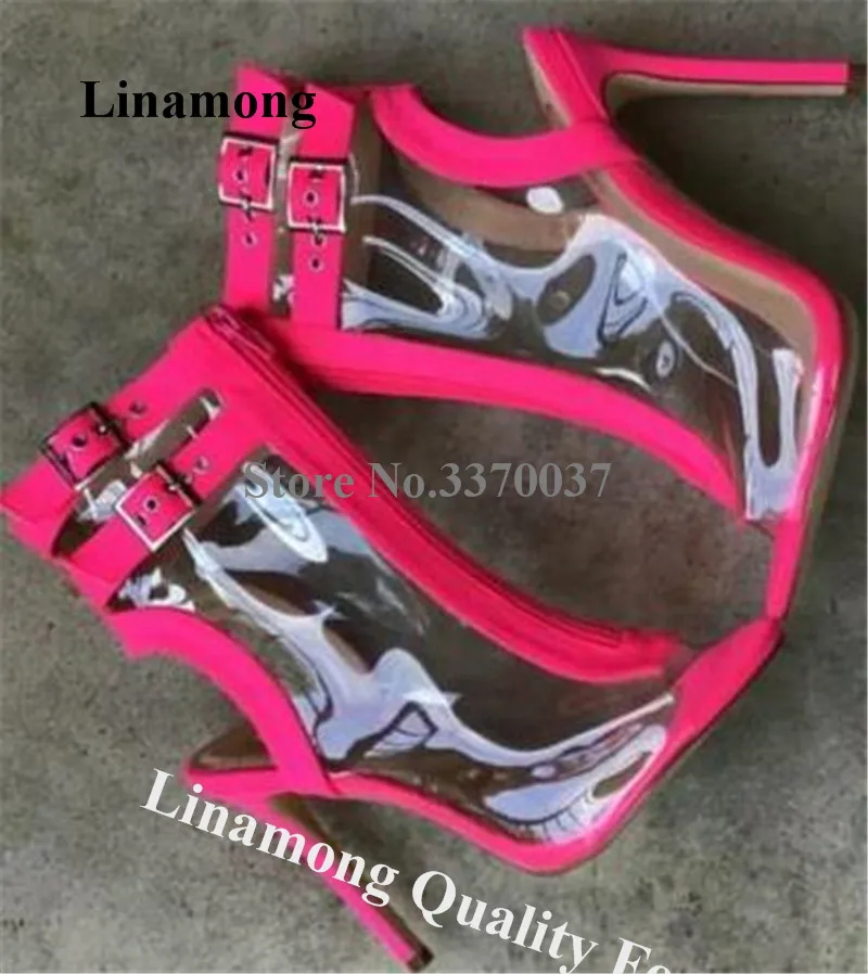 

Ботильоны на высоком каблуке, с открытым носком, на молнии спереди