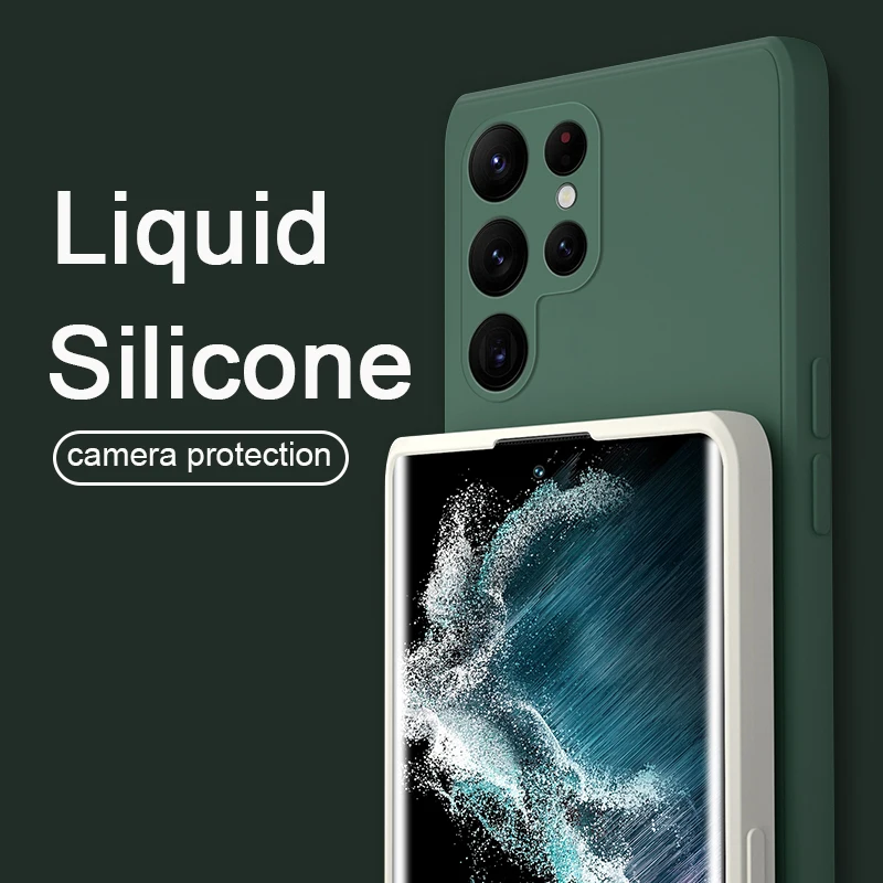 

Luxury Liquid Silicone Case For Samsung Galaxy S22 S21 S20 S10 A52s 5g A12 A52 A32 Note 10 plus FE Plus Ultra Shockproof Cover