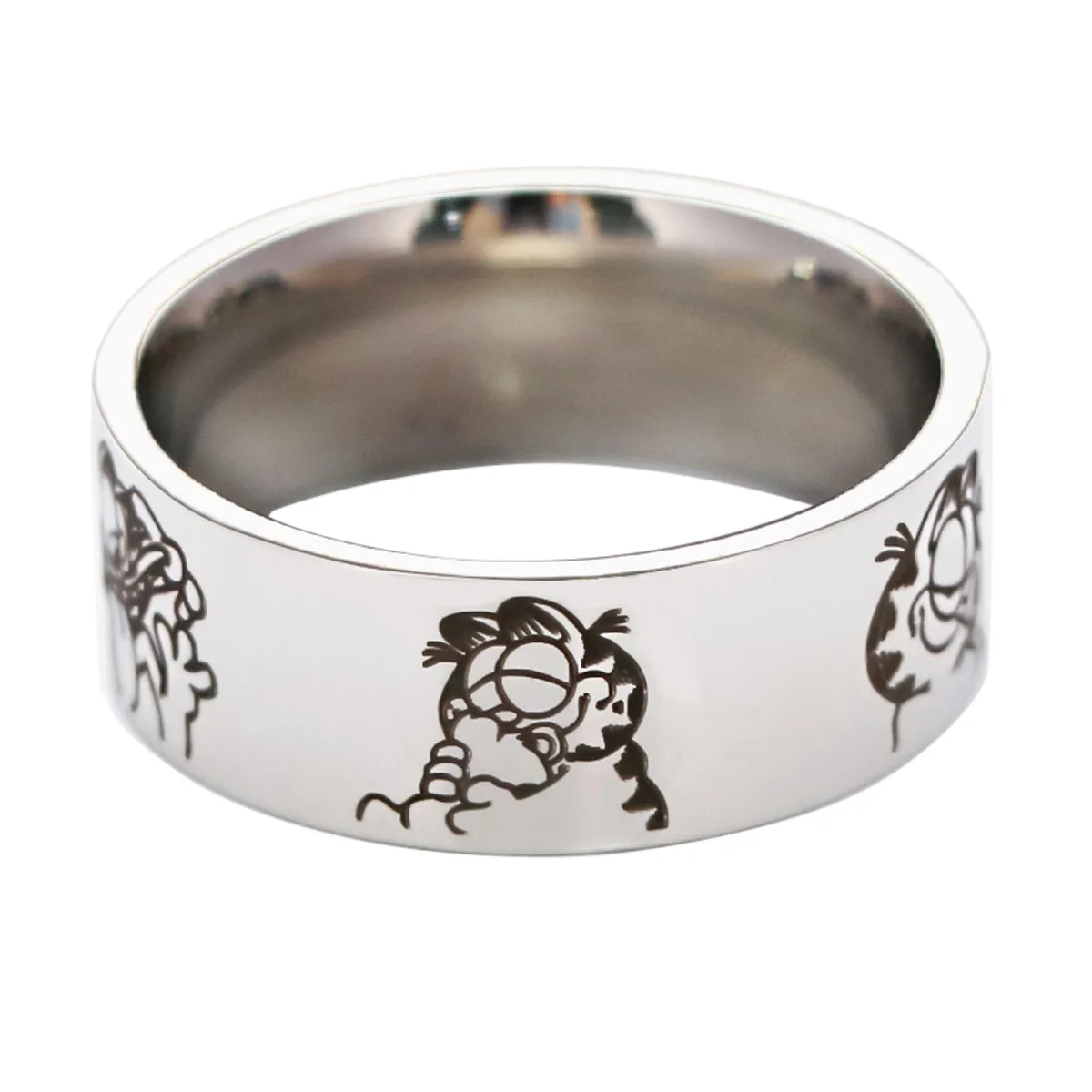 

LB3190 Funny Animal Lovely Cartoon Metal Stainless Steel For Women Men Wedding Engagement Ring Jewelry Gifts For Anime Fans