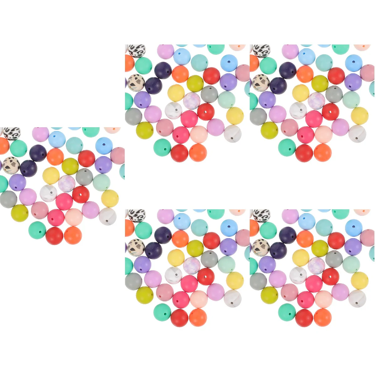 

Набор силиконовых бусин для самостоятельного изготовления браслетов, 5 упаковок, 15 мм, зажимы для пустышек, 1,5 х1, 5 см, Бисероплетение из сили...