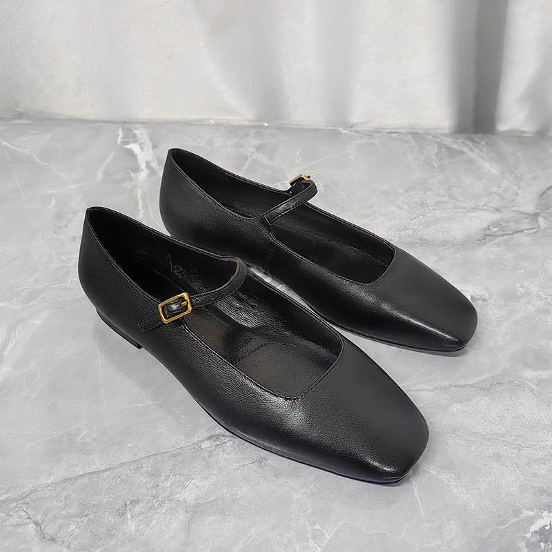 Garaouy 2024 новые женские весенние летние модные туфли с квадратным носком Мэри Джейн