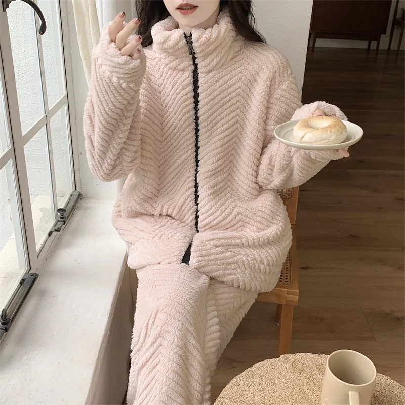 Женская зимняя пижама с длинным рукавом размеры до 5XL